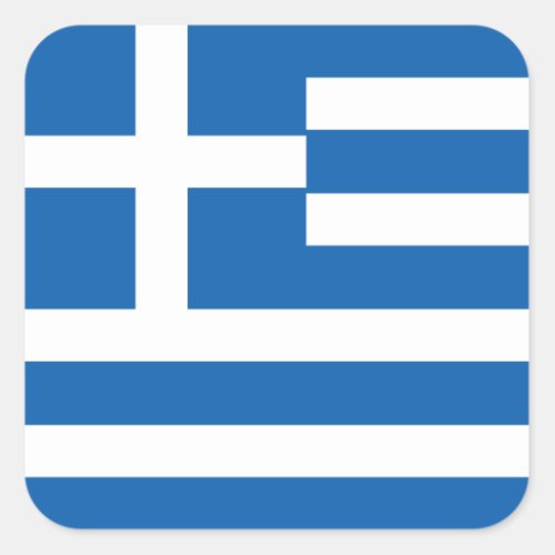Greece Greek Flag Square Sticker
