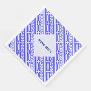 Greece Greek Flag Tiled Blue Personalization  Paper Dinner Napkins