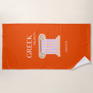 Greece, Greek Islands, Travel Preppy, Orange Beach Towel