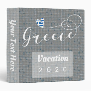 Greece Greek Vacation Album, Family Recipes 3 Ring Binder