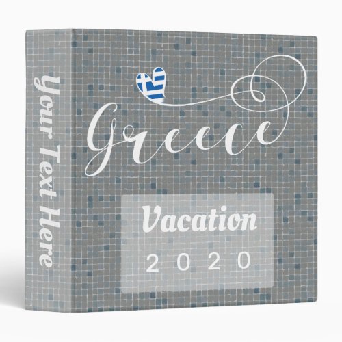 Greece Greek Vacation Album Family Recipes 3 Ring Binder