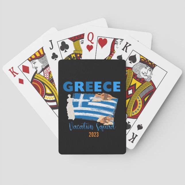 Greece Greek Vacation Europe Travel Group Matching Poker Cards (Back)