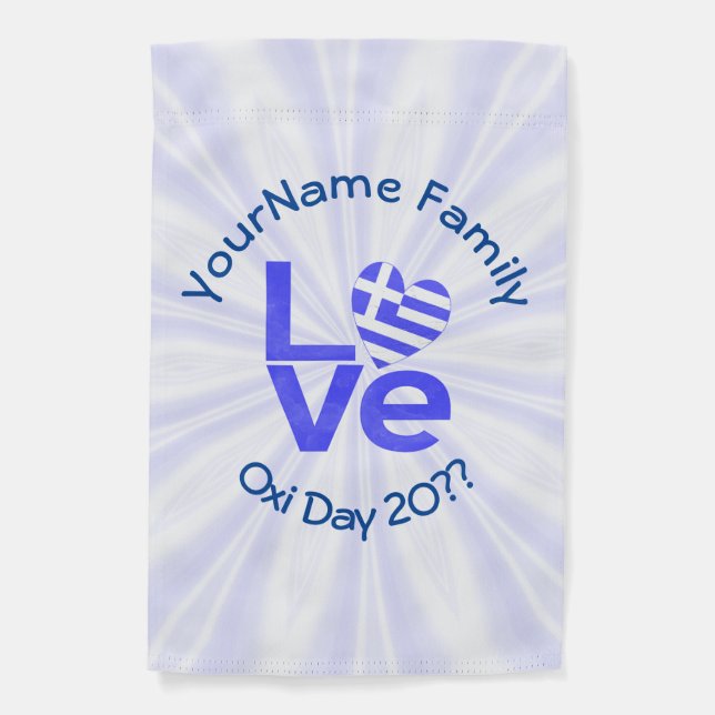 Greece Heart Flag Blue LOVE Personalized  (Front)