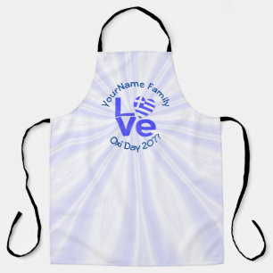 Greece Heart Flag Blue LOVE Personalized Apron