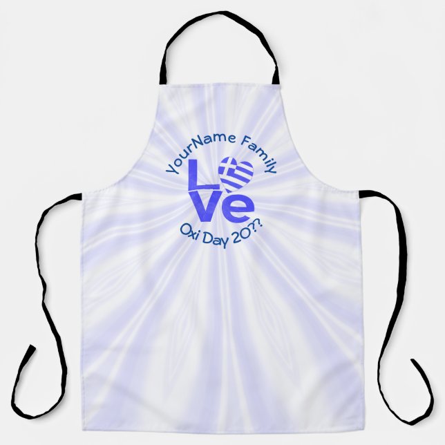 Greece Heart Flag Blue LOVE Personalized  Apron (Front)