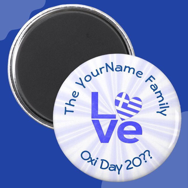 Greece Heart Flag Blue LOVE Personalized  Magnet (Creator Uploaded)