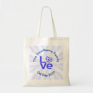 Greece Heart Flag Blue LOVE Personalized  Tote Bag
