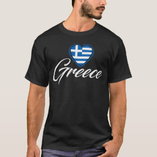 Greece Heart Flag Men's Black T-Shirt