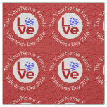 Greece Heart Flag Red LOVE Personalized  Fabric