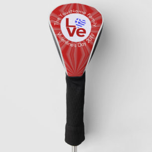 Greece Heart Flag Red LOVE Personalized Golf Head Cover