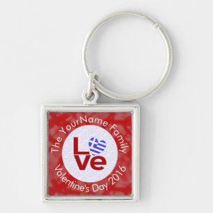 Greece Heart Flag Red LOVE Personalized Keychain