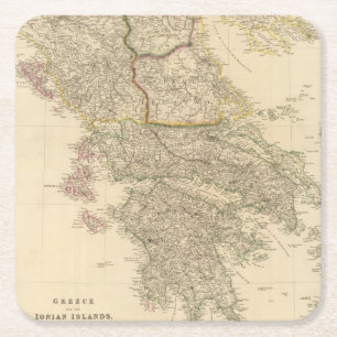 Greece, Ionian Islands Square Paper Coaster