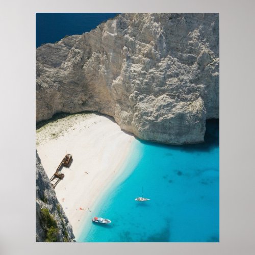 GREECE Ionian Islands ZAKYNTHOS SHIPWRECK Poster