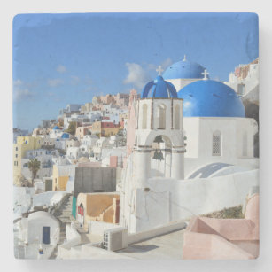 Santorini Blue Tile Coasters, Mediterranean Coasters, Blue and White  Coasters, Greek Coasters 