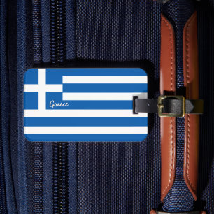 Greece Luggage Tags, patriotic Greek Flag Tag