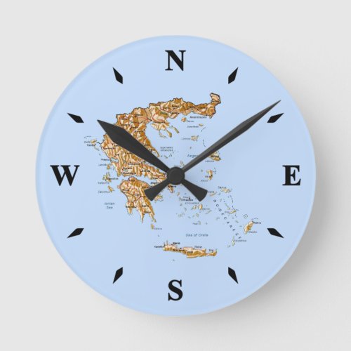 Greece Map Clock