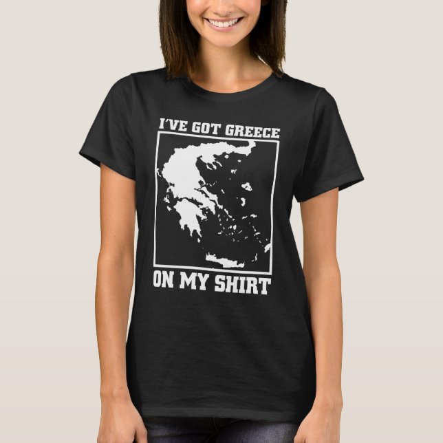Greece Map  For Europe Greek Pun  Men Women T-Shirt (Front)