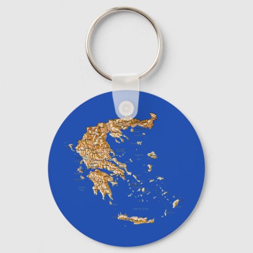 Greece Map Keychain