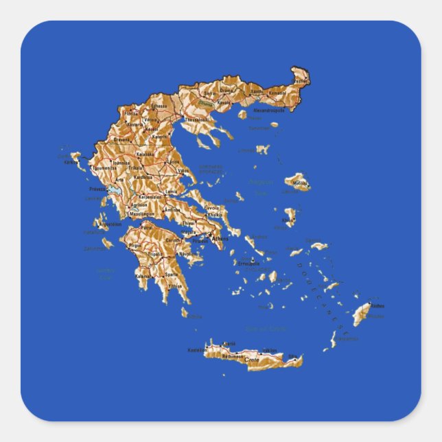 Greece Map Sticker (Front)