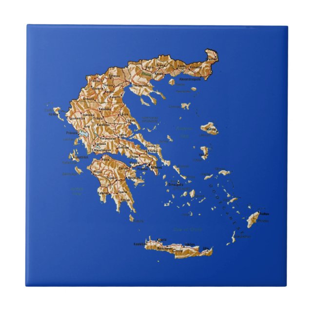 Greece Map Tile (Front)