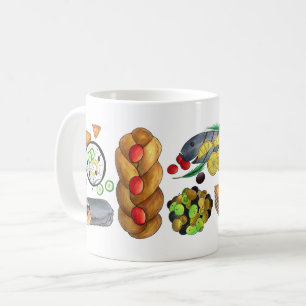Greece Mediterranean Foods Print Greek Cuisine Coffee Mug