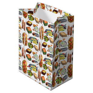 Greece Mediterranean Foods Print Greek Cuisine Medium Gift Bag
