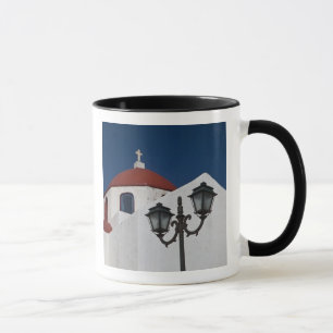 Greece, Mykonos, Chapel with red dome and Mug