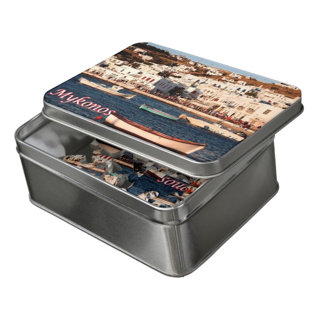 Greece - Mykonos - Coastline - Jigsaw Puzzle (Lid Open)