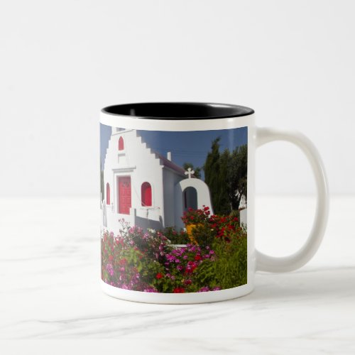 Greece Mykonos Cute little chapel in the Two_Tone Coffee Mug