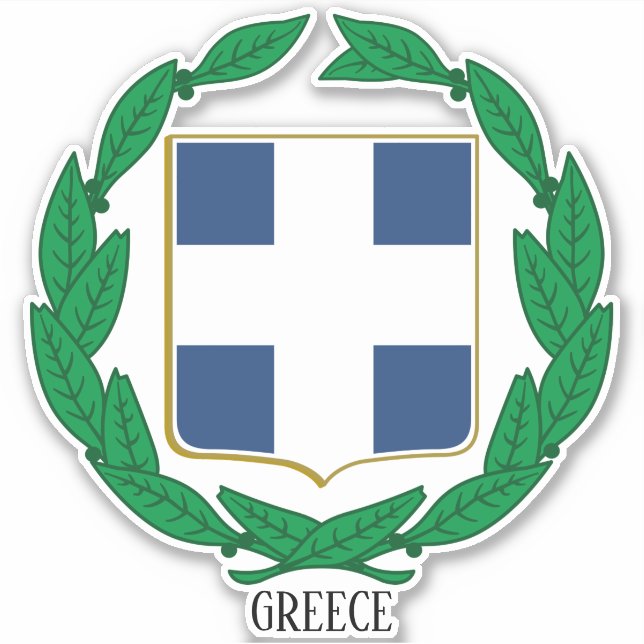 Greece National Coat Of Arms Patriotic Sticker (Front)