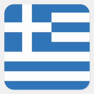 Greece National World Flag Square Sticker