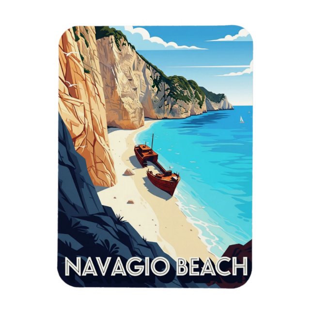 Greece Navagio Beach Travel Magnet (Vertical)