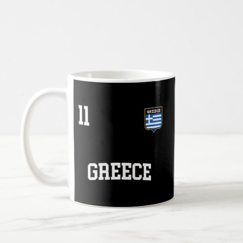 Greece No 11 Greek Flag Football Soccer Team Coffee Mug