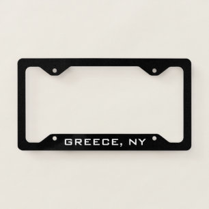 Greece NY New York Black License Plate Frame