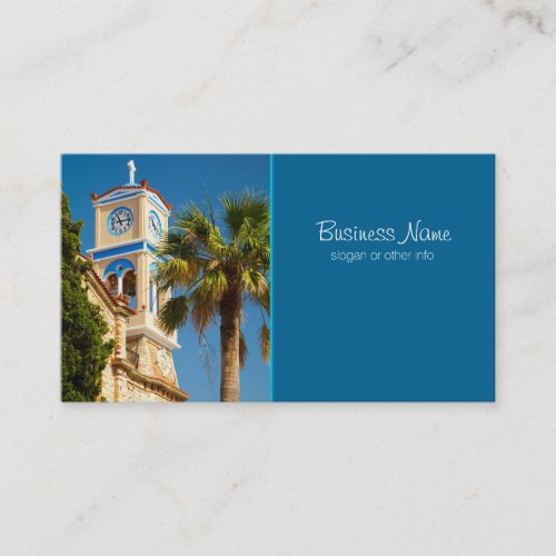 Greece _ Orthodox Greek Church with Palm Tree Business Card