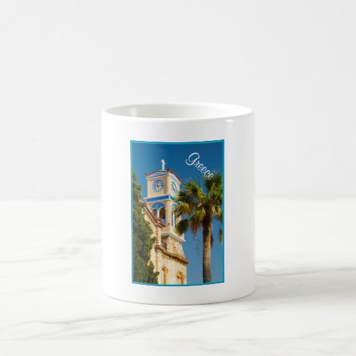 Greece _ Orthodox Greek Church with Palm Tree Coffee Mug