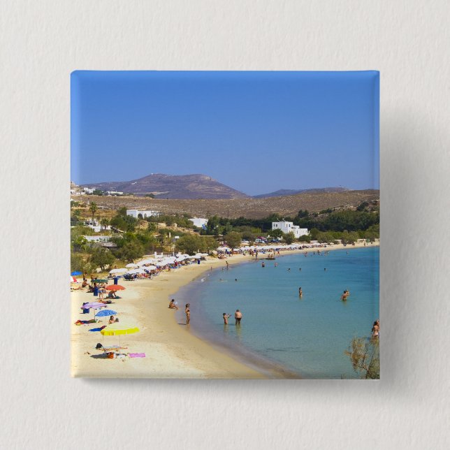 Greece, Paros Island, Krios Beach from above Button (Front)