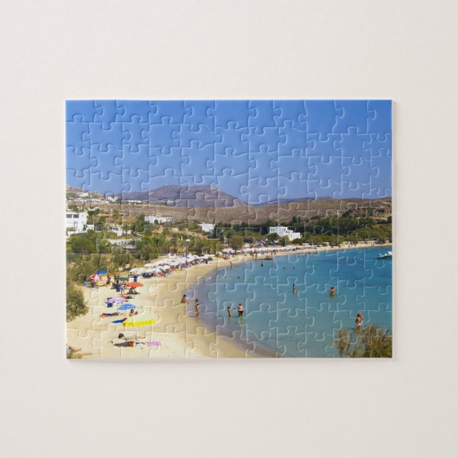 Greece, Paros Island, Krios Beach from above Jigsaw Puzzle (Horizontal)