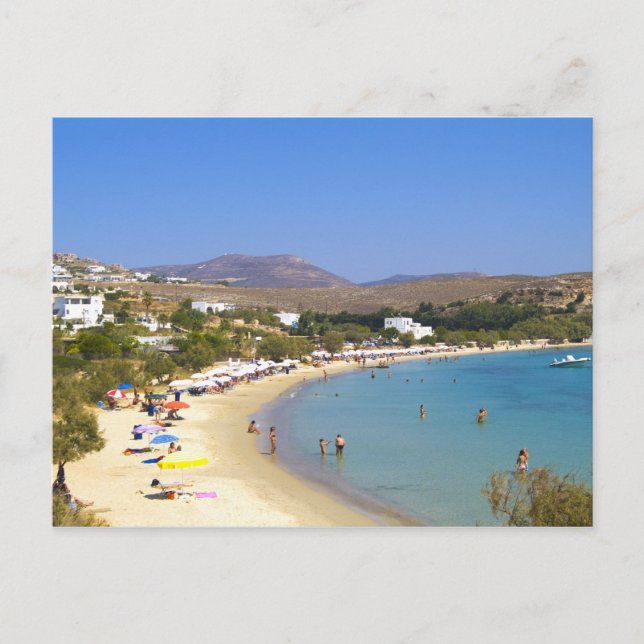 Greece, Paros Island, Krios Beach from above Postcard (Front)