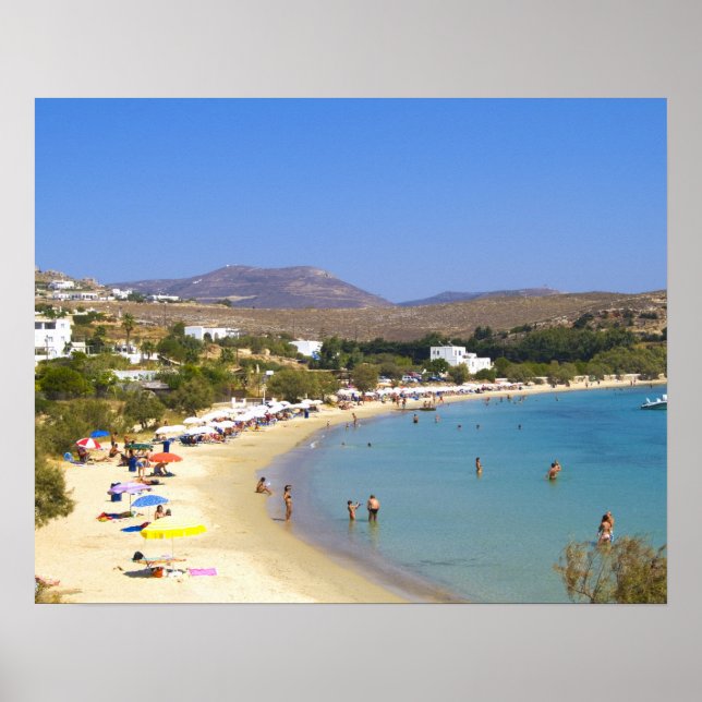 Greece, Paros Island, Krios Beach from above Poster (Front)