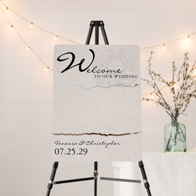 Greece Passport Wedding Welcome Sign (In Situ (Stand))