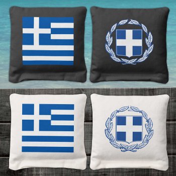 Greece Patriotic Bags  Greek Flag Cornhole Bags by FlagMyWorld at Zazzle