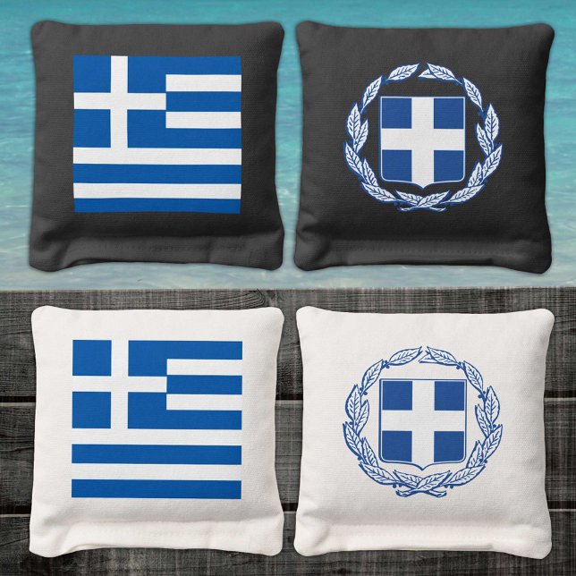 Greece patriotic bags, Greek Flag Cornhole Bags (Creator Uploaded)