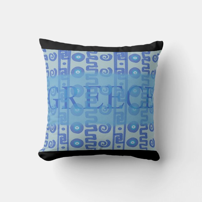 Greece Pattern Throw Pillow (Front)