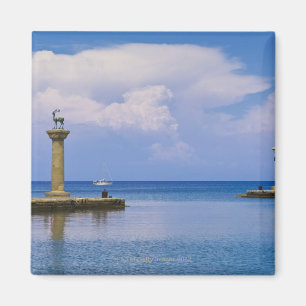 Greece, Rhodes, Deer statue in Mandraki Harbor Magnet