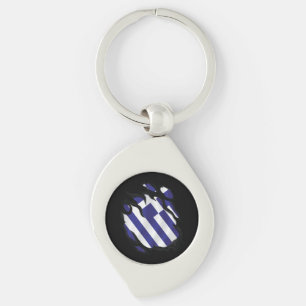 Greece Ripped Flag Keychain