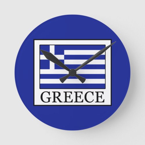 Greece Round Clock