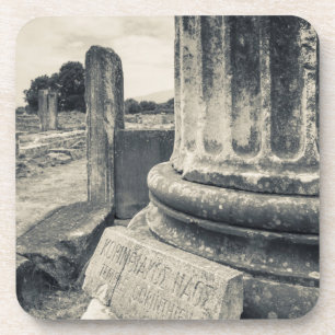 Greece, ruins of ancient city drink coaster