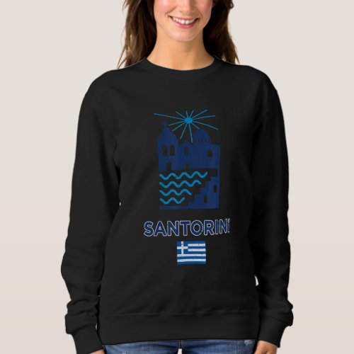 Greece Santorini Aegean Sea Island Buildings Under Sweatshirt