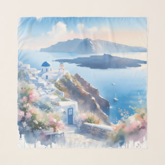 Greece Santorini Dreamscape Wedding Anniversary  Scarf